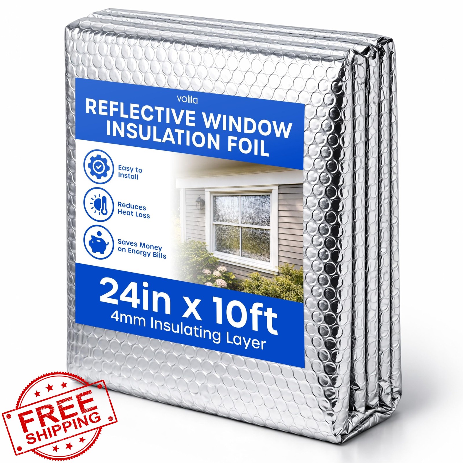 volila 24in x 10ft Reflective Window Insulation Foil