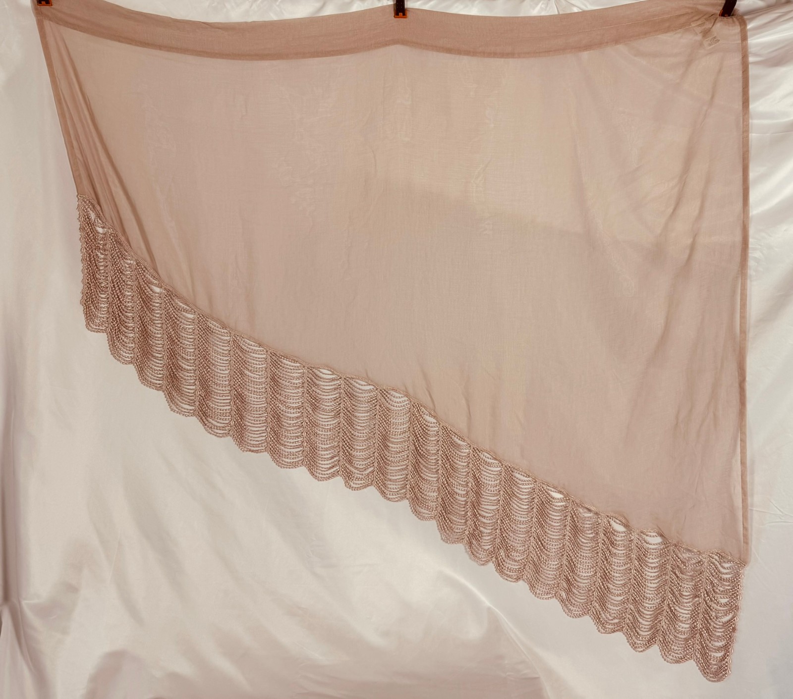 Peri Homeworks Collection Sheer Scarf Valance – Crochet Lace Trim 56”x 24”