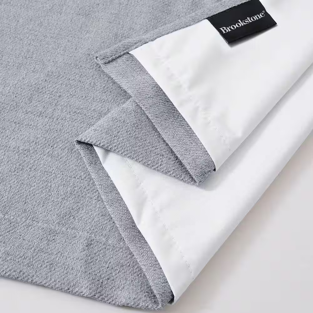 Josie Blue Solid Polyester 38 In. W X 96 In. L Machine Washable Grommet Indoor B