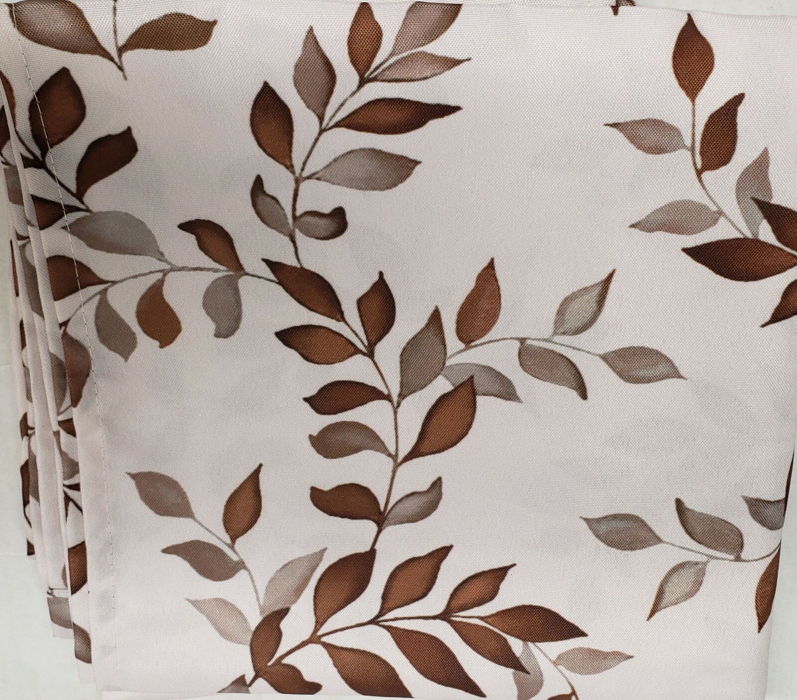 Set of 2 Printed Kitchen Tiers (29″ x 36″) (no Swag Valance) BROWN LEAVES, CE