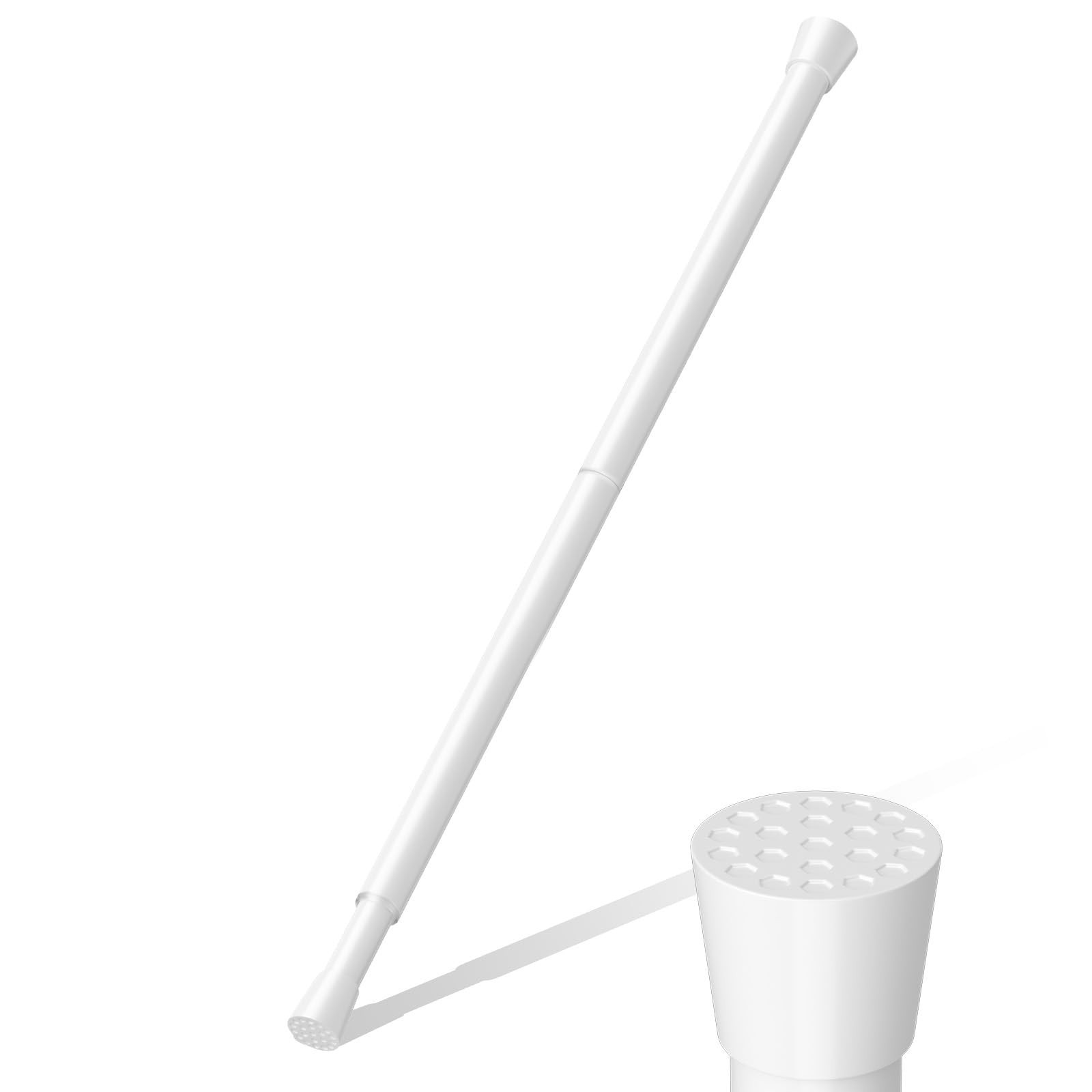 Short Spring Tension Rods for Windows (23 to 37 Inches, White, 1-Pack) – No D…