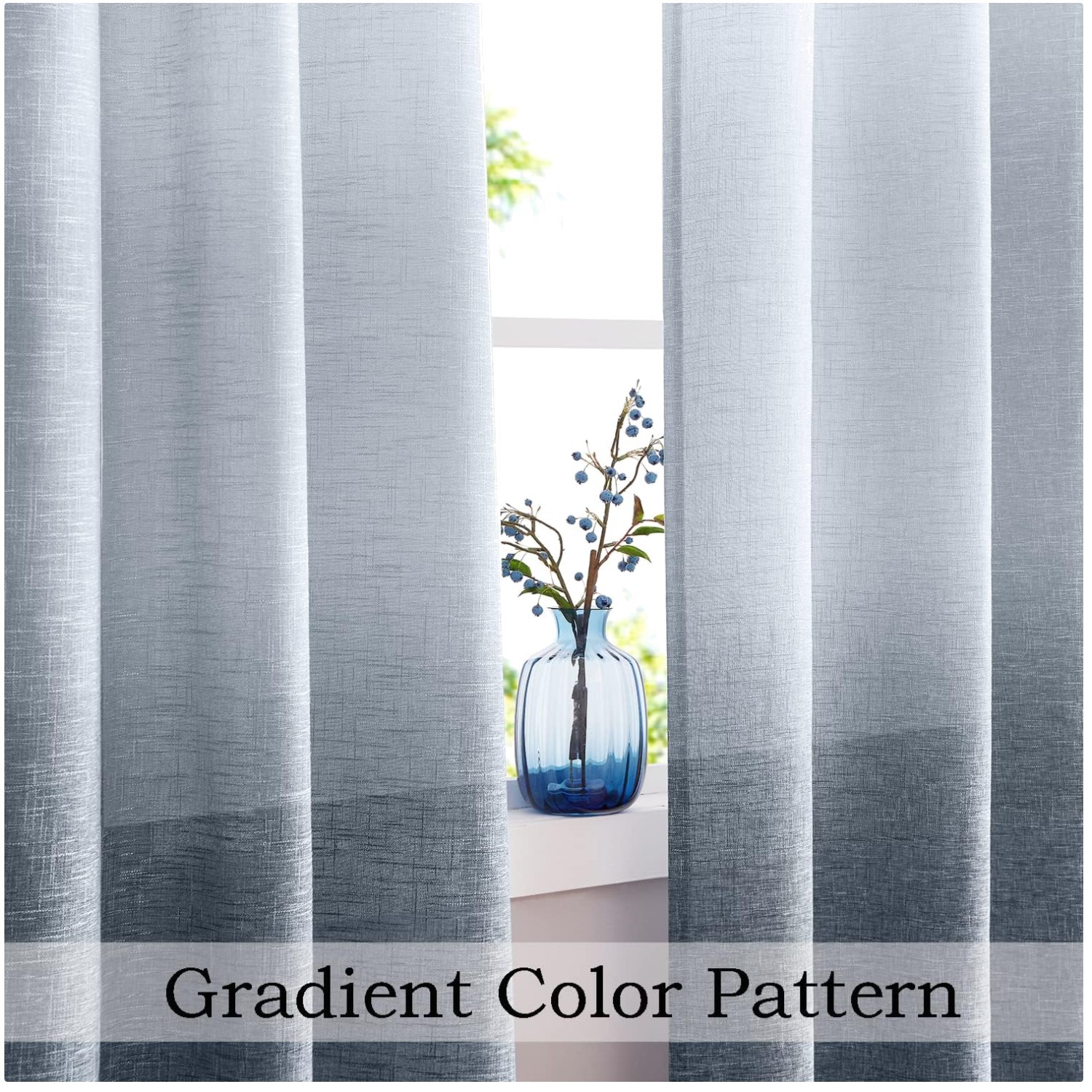 Stylish Rayon Blend Window Treatments – Cream to Indigo Blue
