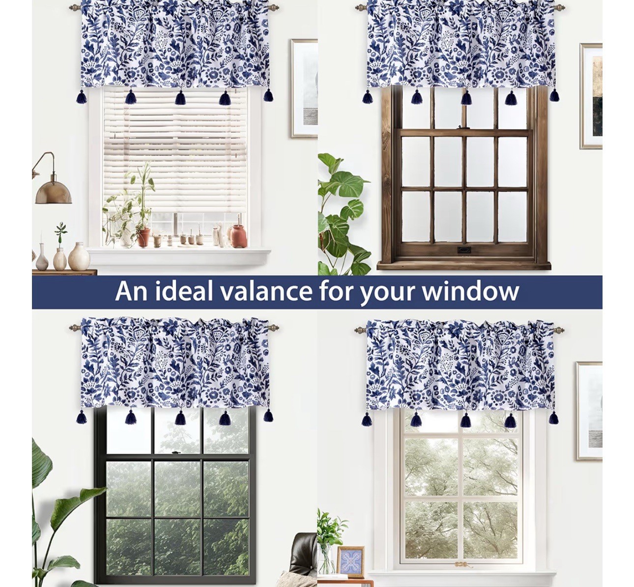DriftAway Julia Navy/white Double Layer Lined Border w/Thermal Insulation 52×18
