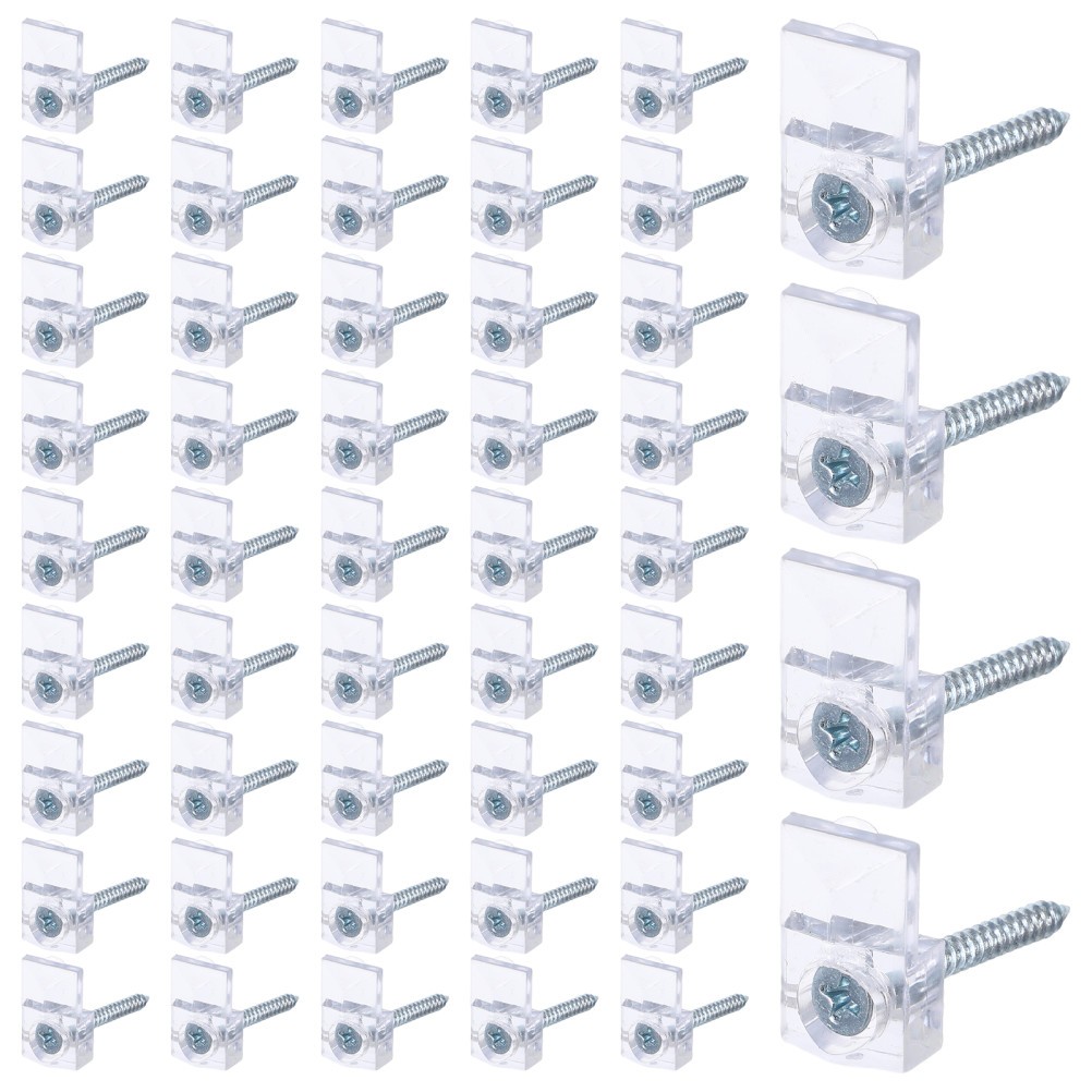 30 Sets Glass Plastic Retaining Clip Cabinet Fasteners Mirror Holders