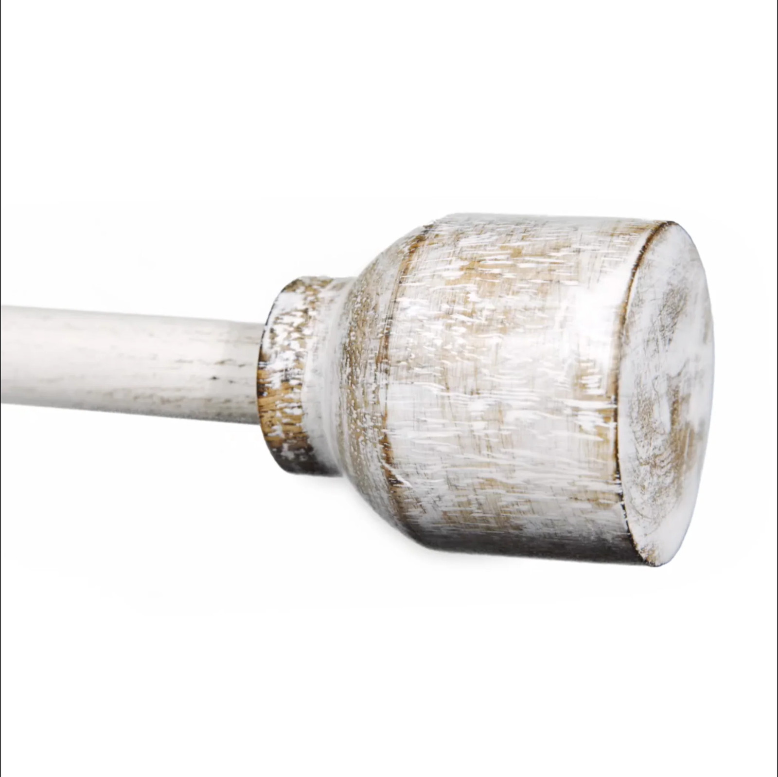 Cana Modern Farmhouse Distressed White Farmhouse Curtain Rod Set