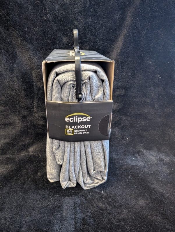 Eclipse Corte Soft Silver 99% Blackout Curtains. 2 Panels, 84″ long. New in Pack