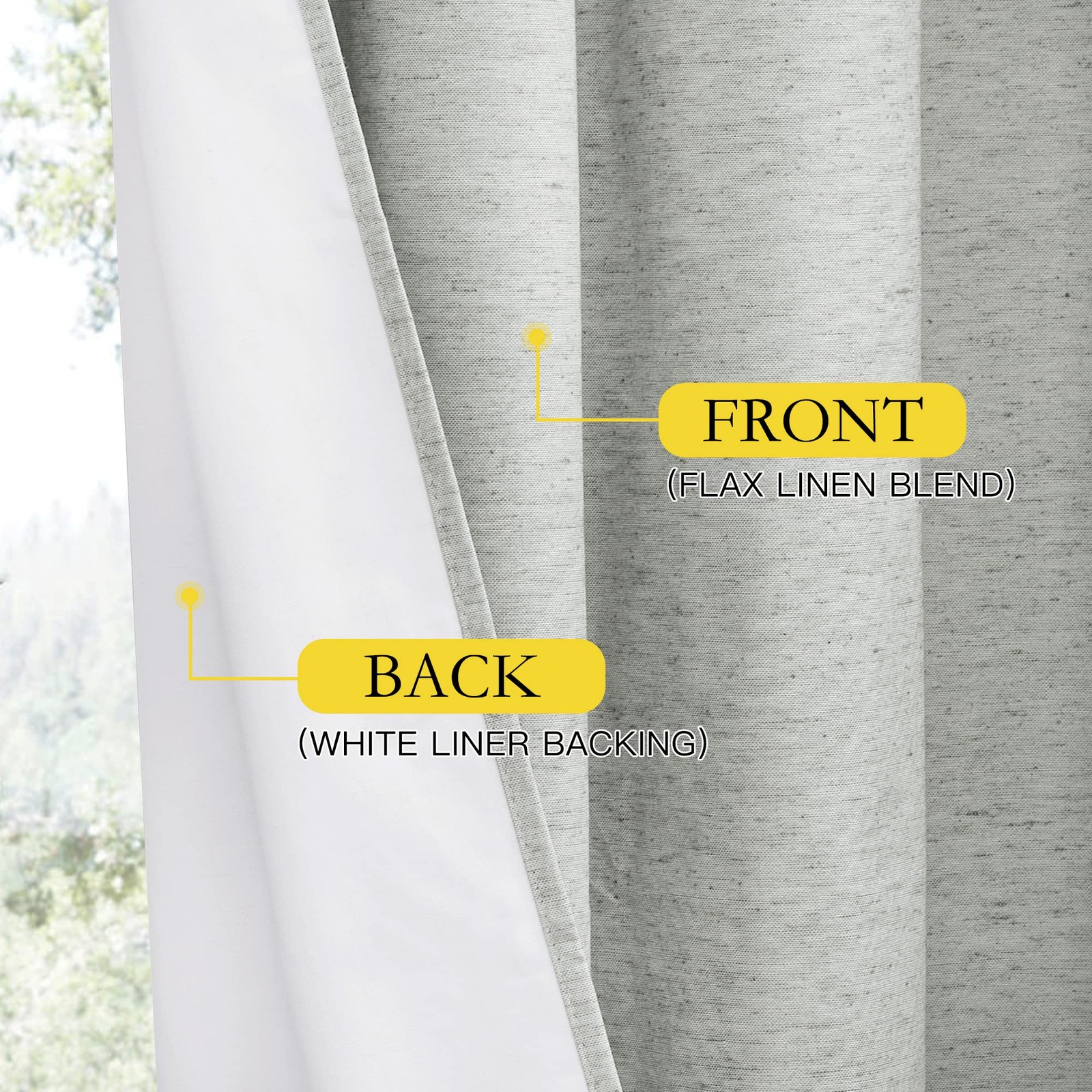 Nicetown Grey Long Linen Full Shade Panels 62 Wide X 120 Long Pair Of Thermal