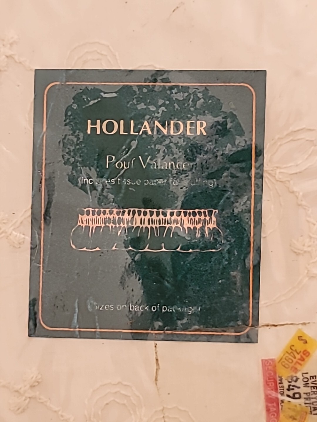 Vintage Hollander Embroidered Jamestown Pouf Valance #12540 88″ W x 15″ L New