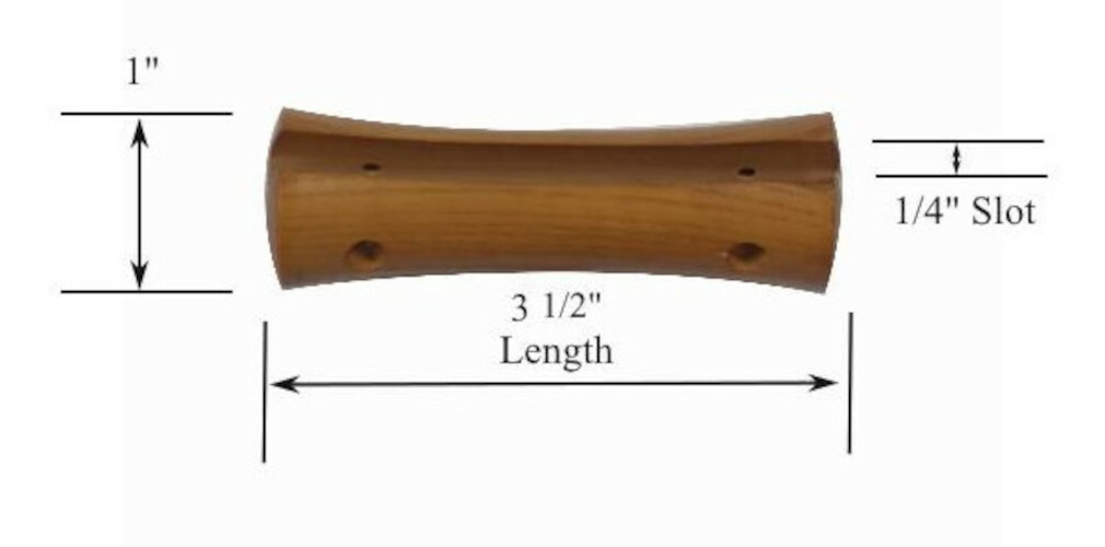 3 1/2″ Wide MAPLE Finish Solid Wood Hem Grip for Roller Window Shades