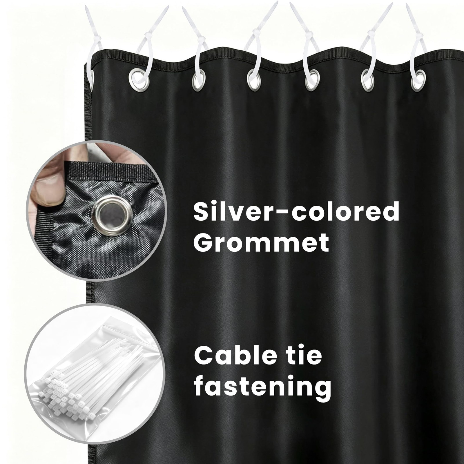 Sun Protection Panel Curtain Outdoor 8′ H x 9′ W 420D Oxford Fabric Thermal I…