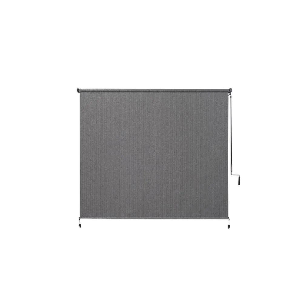Pewter Cordless UV Blocking Fade Resistant Fabric Exterior Roller Shade 72 In. W