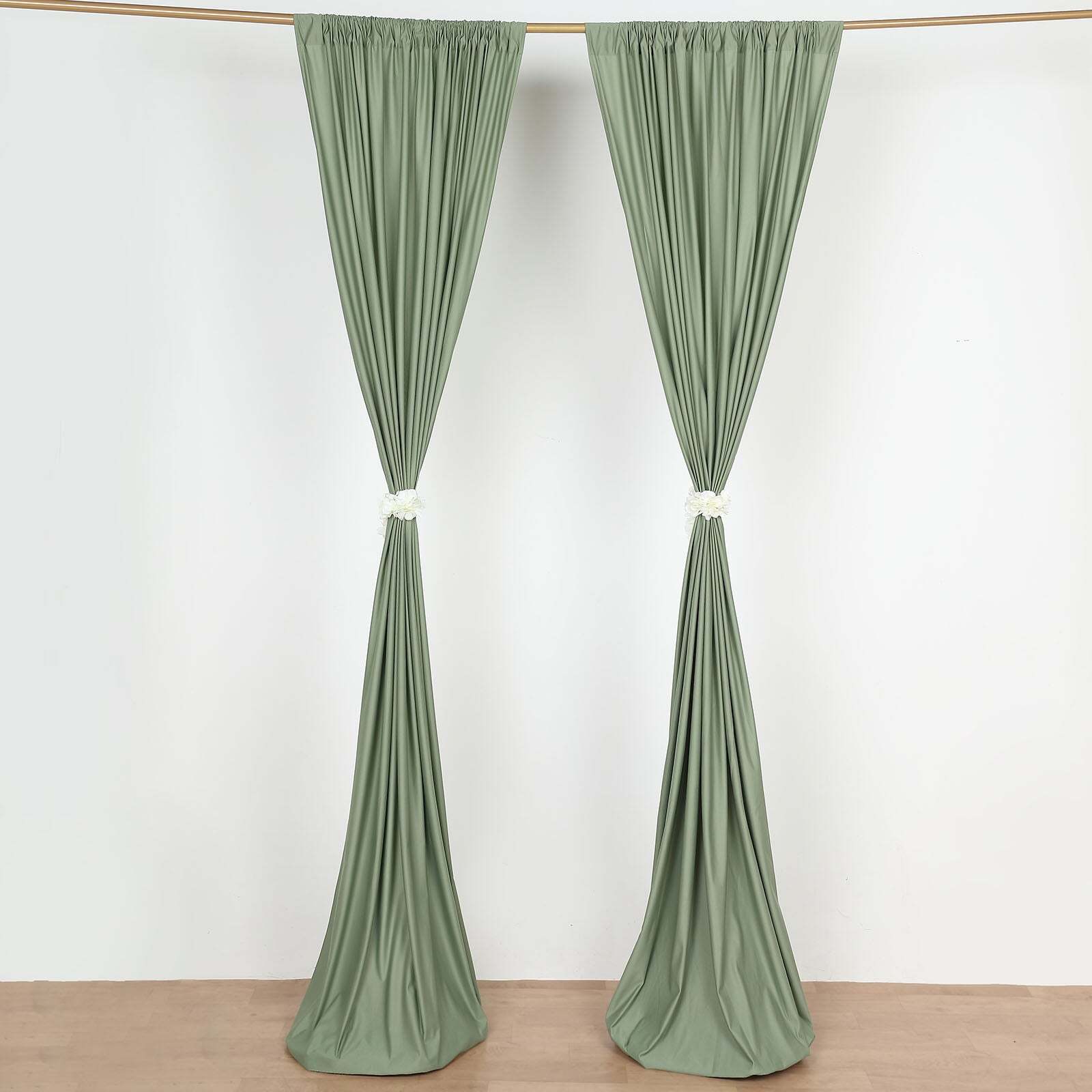 EUCALYPTUS SAGE 10 x 10 ft Polyester BACKDROP CURTAINS Drapes Panels Decorations