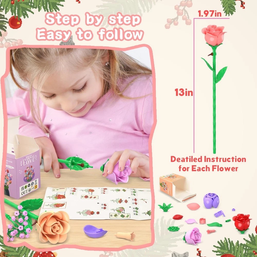 Flower Bouquet Advent Calendar 2025 for Adults Teens Kids, 24 Days Flower Bouqu