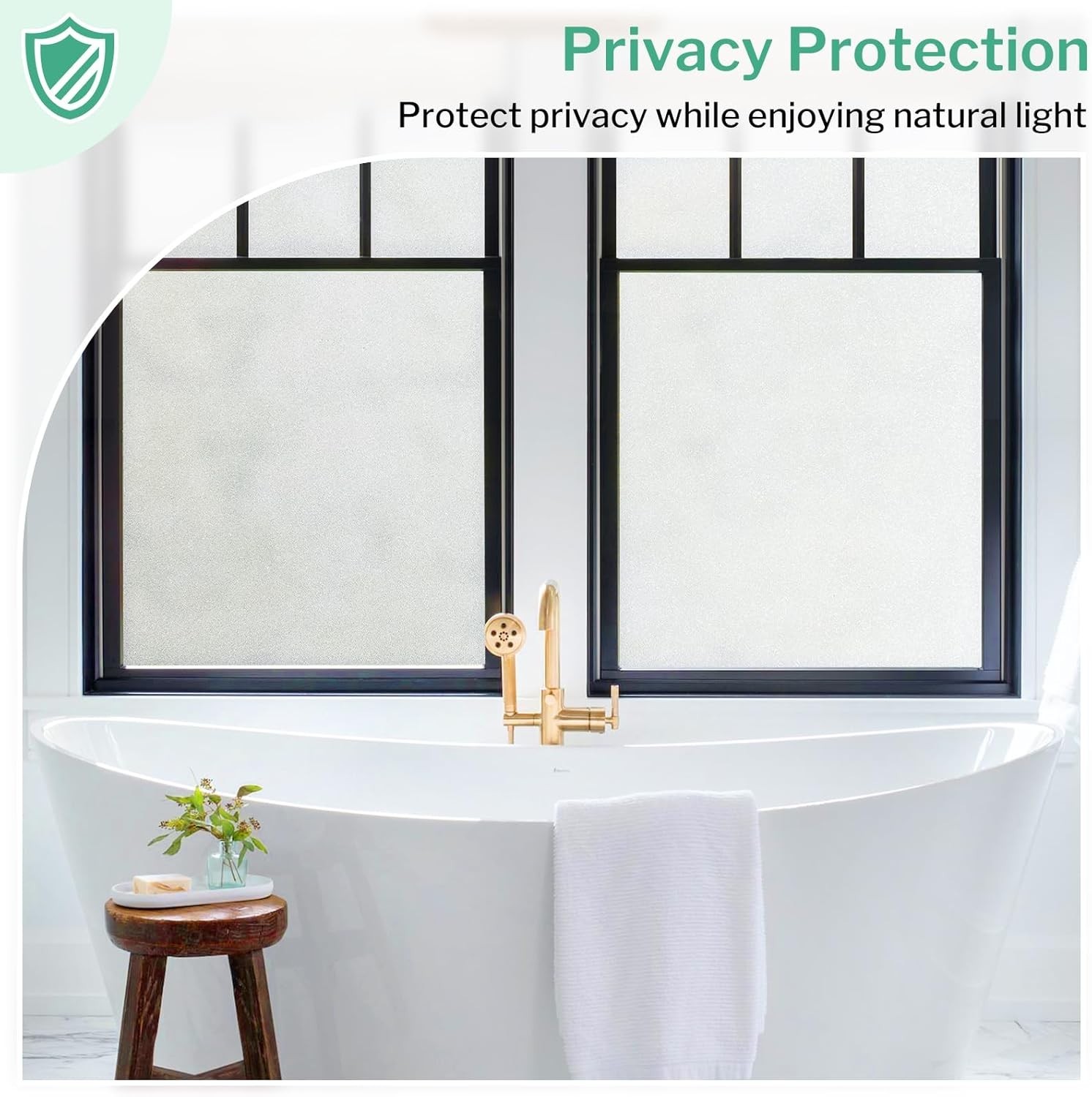 Translucent Privacy Window Film – Non-Adhesive, UV Blocking, 17.5”x78.7”