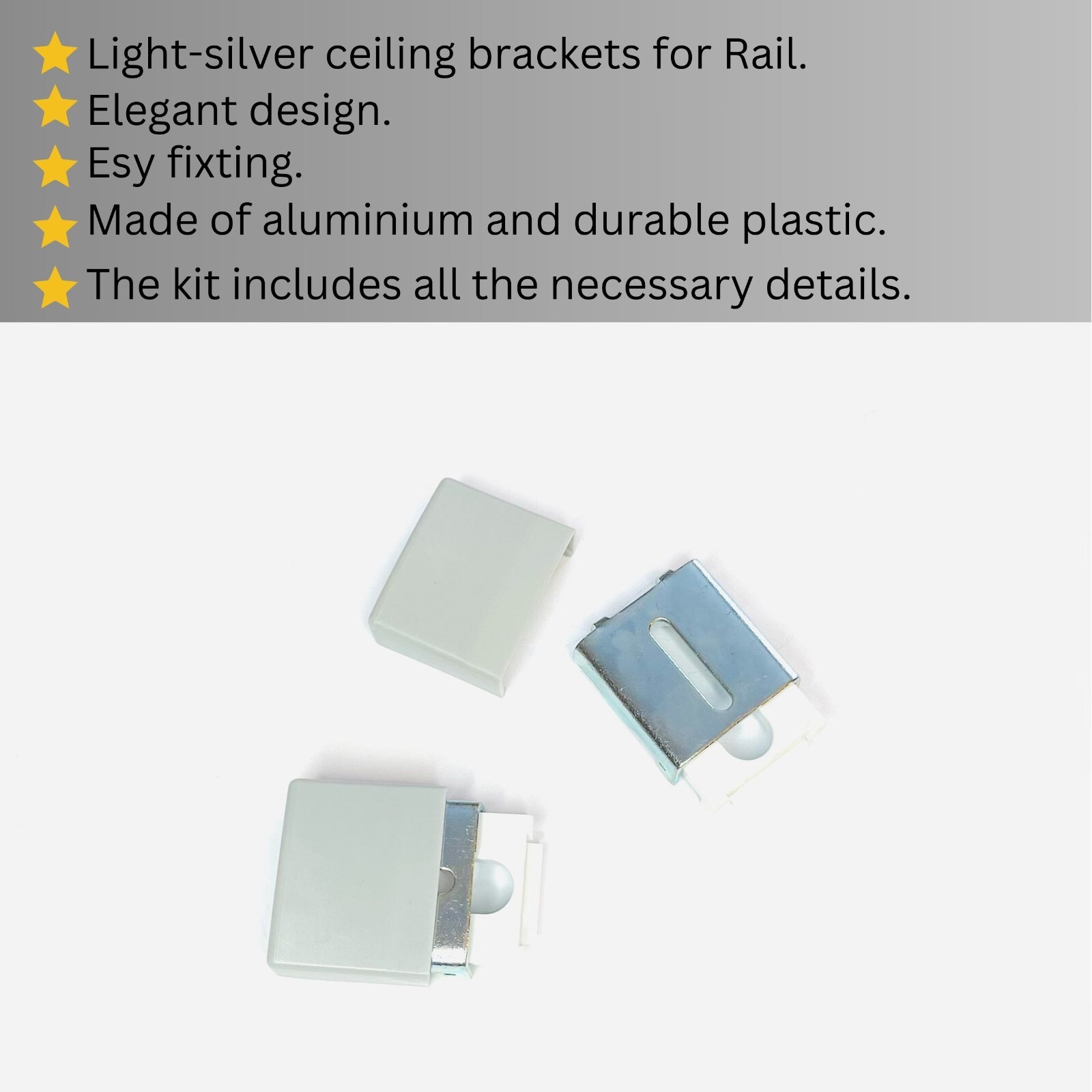 Premium Silver Single Curtain Rail – Heavy-Duty, Ceiling mount, Any custom Sizes