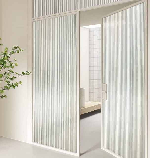 Privacy Window Film ~ Window Sticker ~ 17.7″ x 78.7″ ~ FROSTED GLASS ~ REEDED