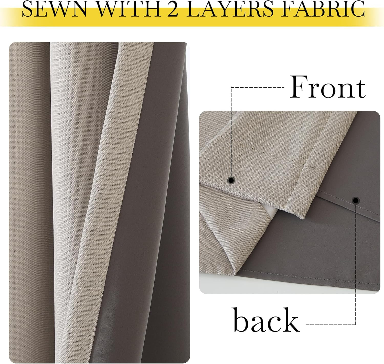 Thick 100% Blackout Curtains 84″ – 2 Panels, Thermal Room Darkening Angora