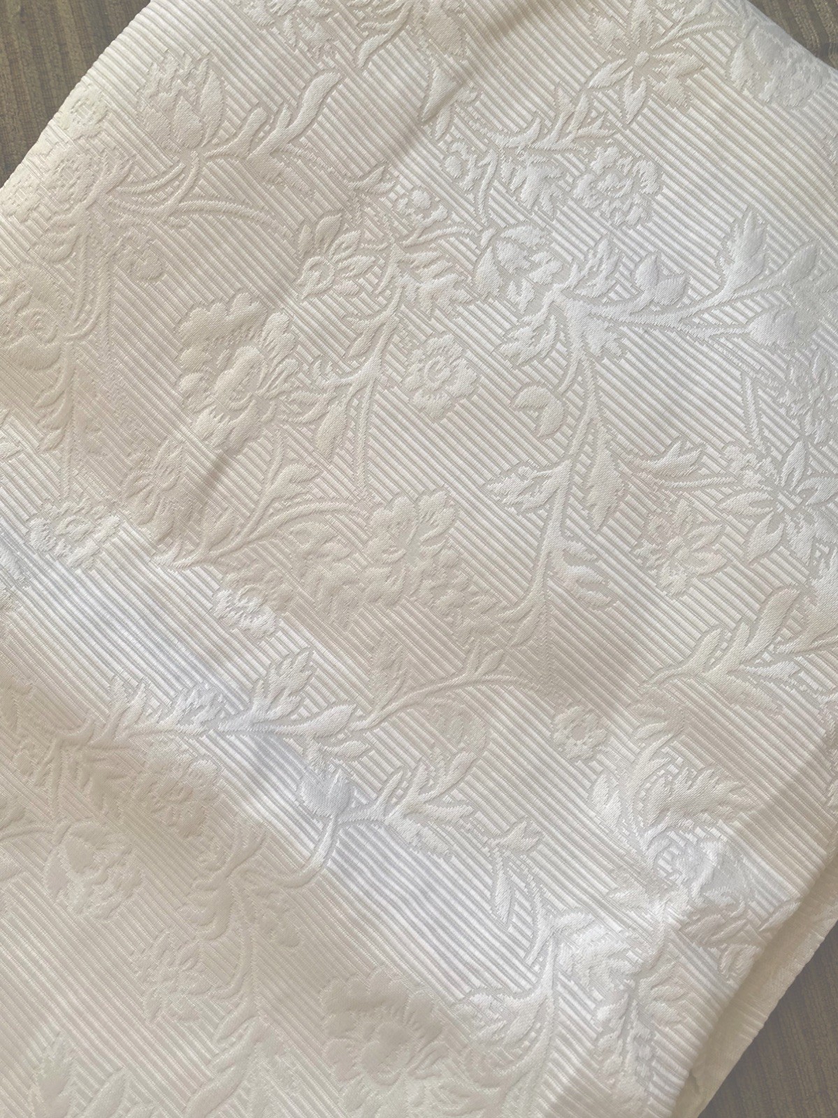 Set of 4 IKEA White Heavy Extra Long Blekviva Floral Jacquard Curtains 57×98 in