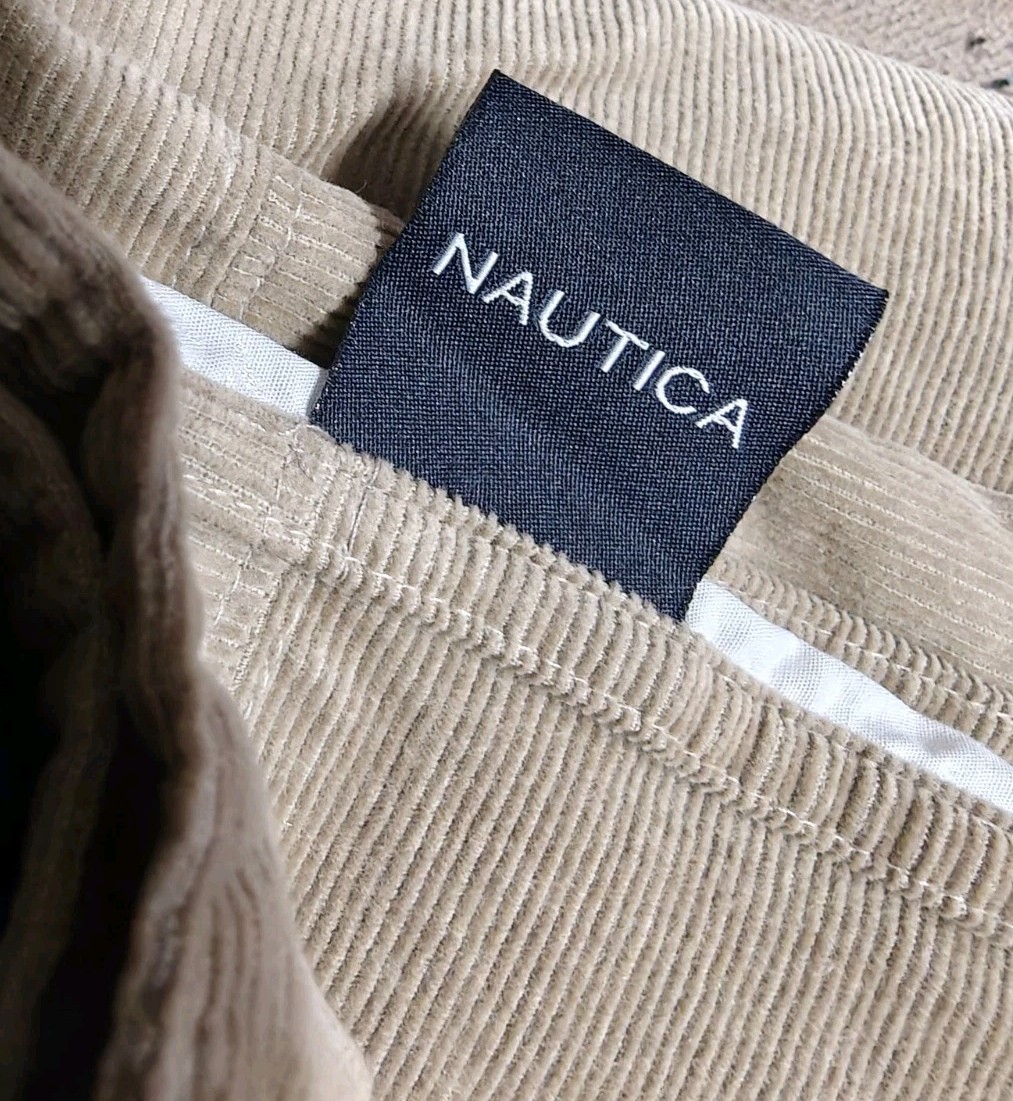 2 NAUTICA patchwork corduroy Brown Window Valances Lined
