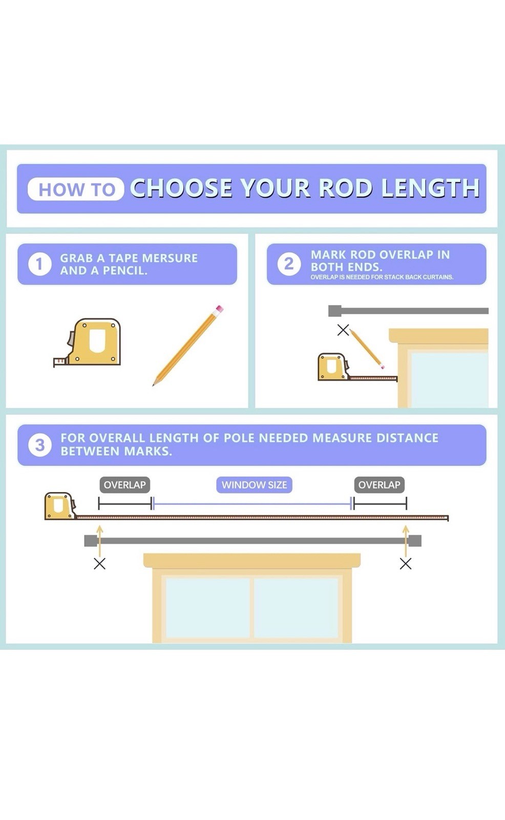 Byondeth Curtain Rods for Windows 16 to 88 Inches Adjustable Length 1 Inch