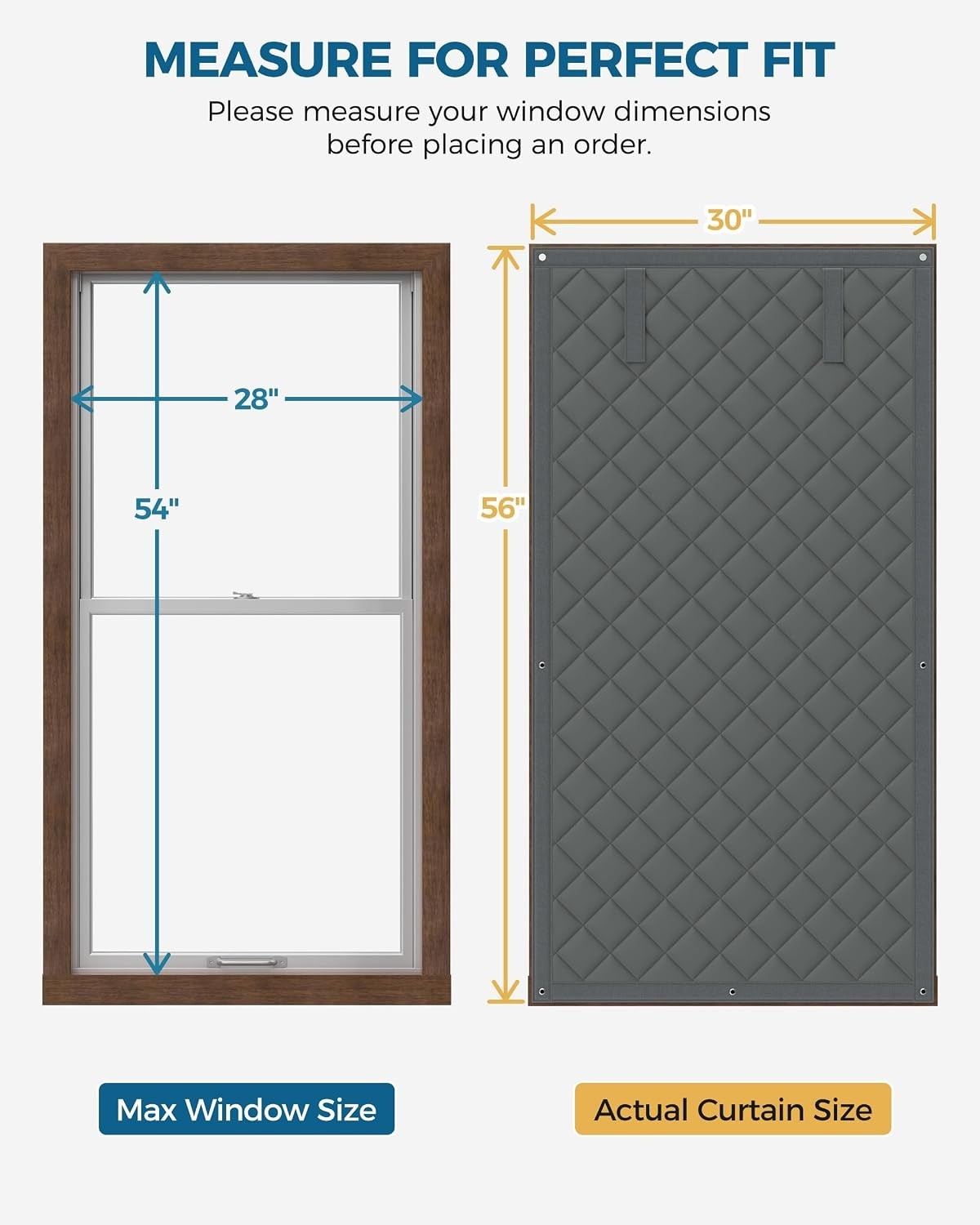 Roll-Up Thermal Insulation Curtains 30×56 Inch – Easy To Install Home Solution