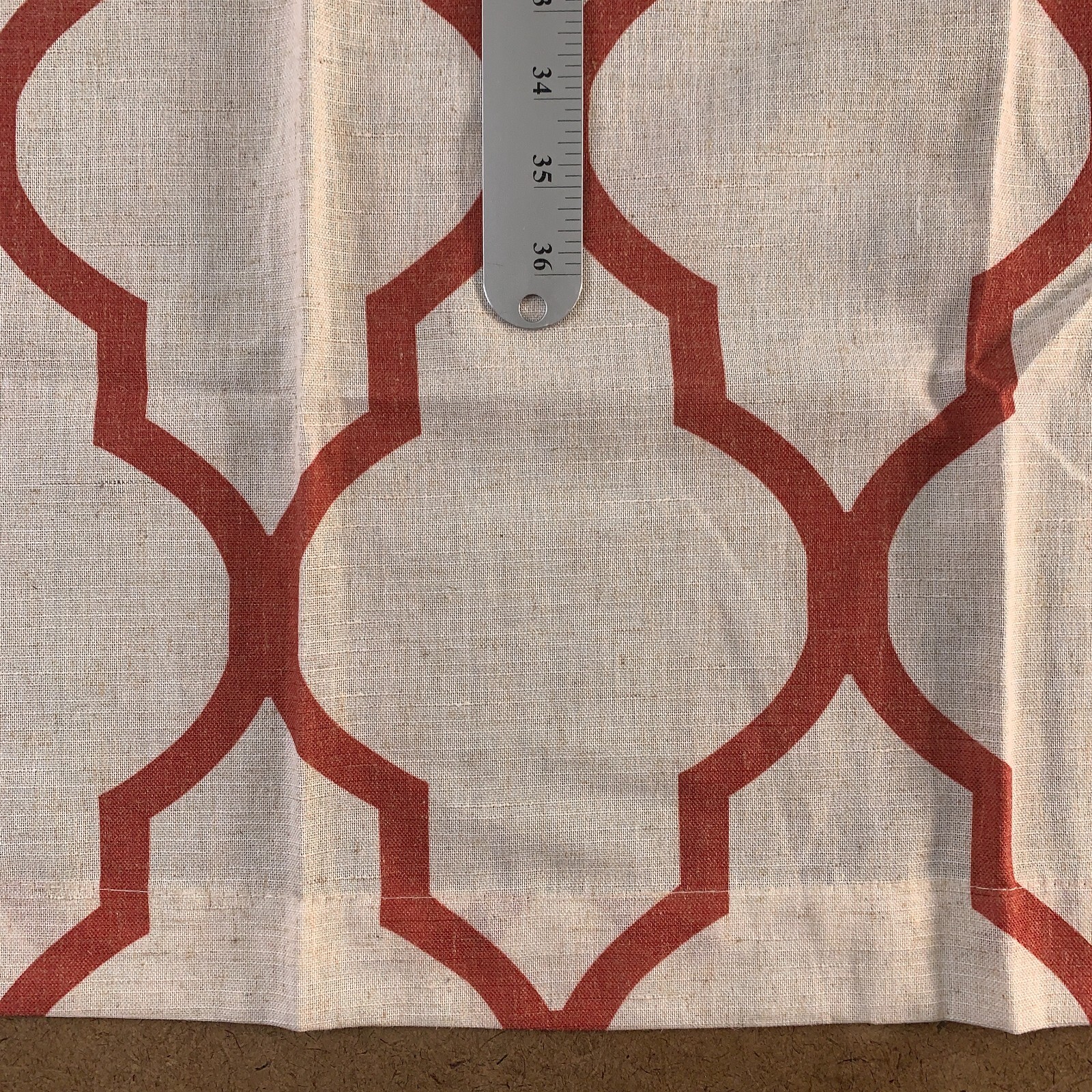 jinchan 52″ X 45″ Rust Beige Moroccan Tile Print Linen Blend Textured Panel NWT
