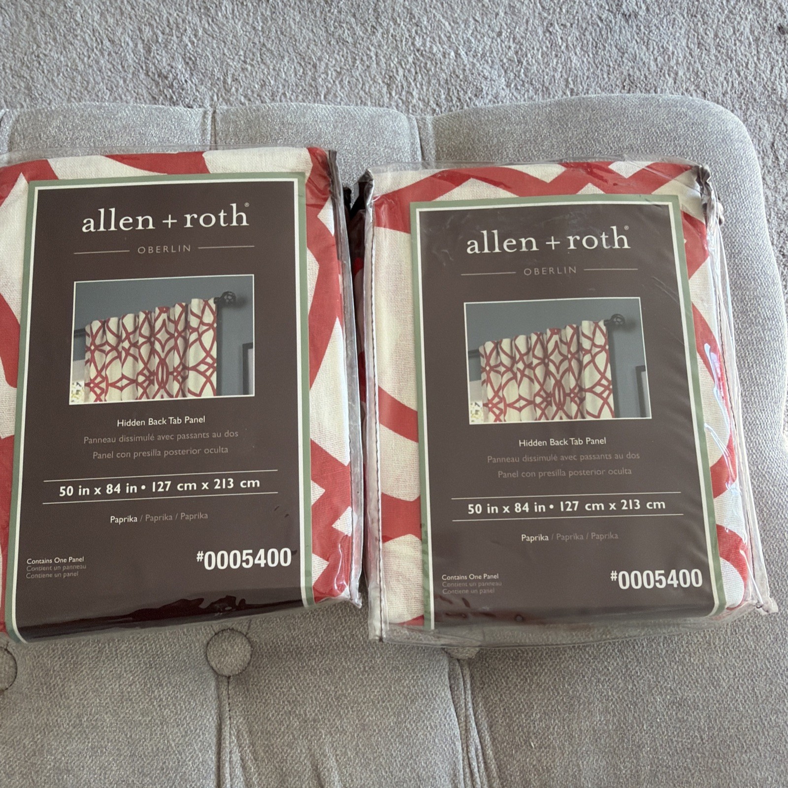 Allen + Roth One Panel Curtain Set of 2 Oberlin Paprika Hidden Tab 50″x84″ Inch