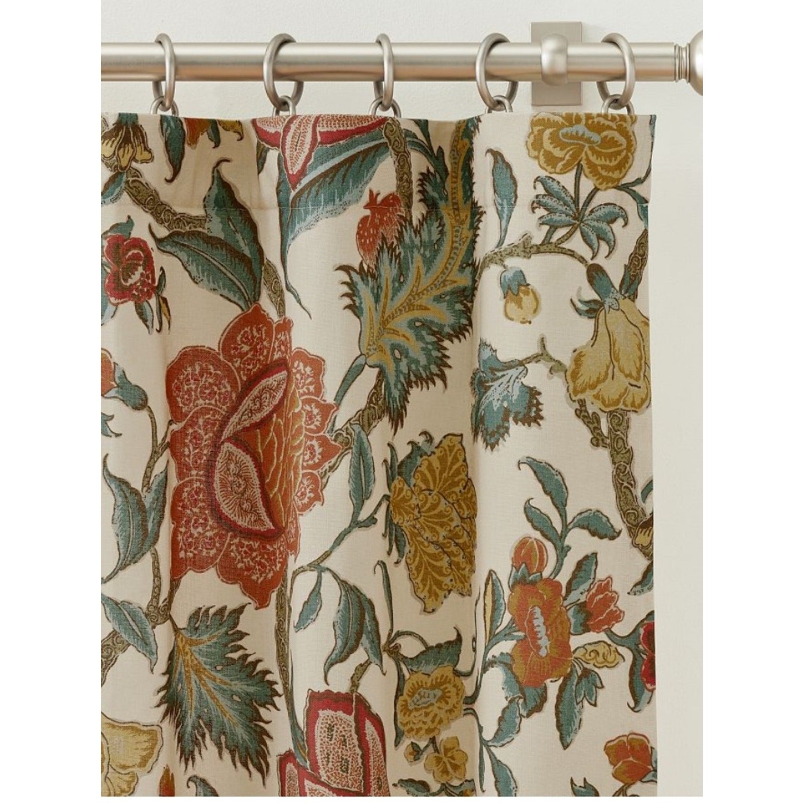 Pottery Barn Cynthia Palampore Linen Cotton Set of 2 Printed Curtains 50×84”