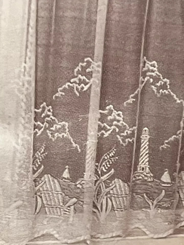 NEW Heritage Lace Coastal Beach Lighthouse Starfish Tier Curtain White NIP 30″L