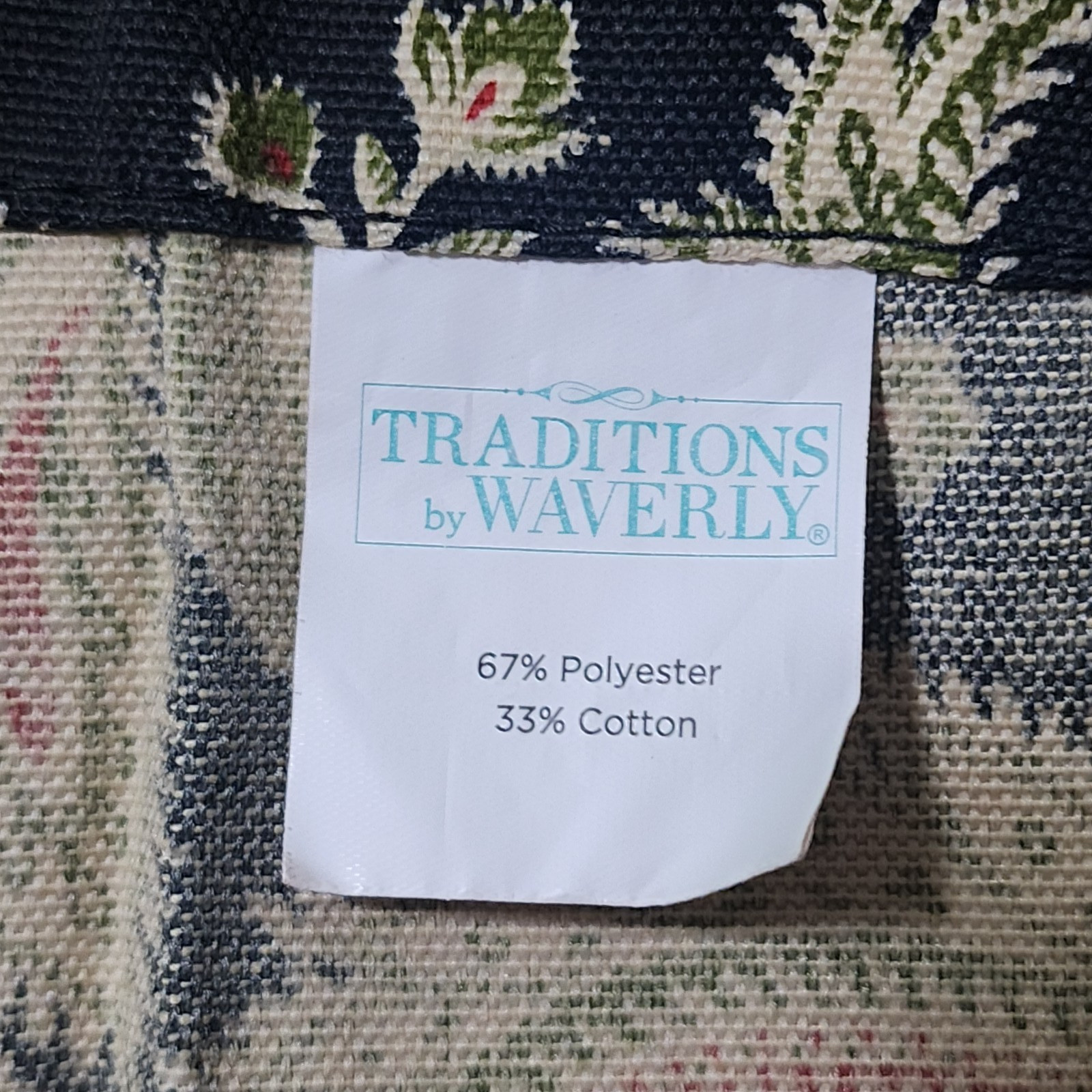 Traditions by Waverly 2 Tiers & 1 Valance Set Black Paisley Rod Pocket Kitchen