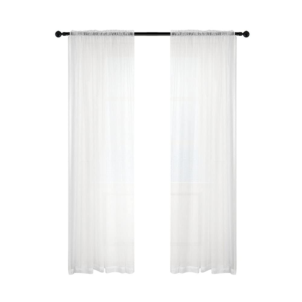 Curtains for living room, linen, 137 x 213 cm, white, 2 pieces