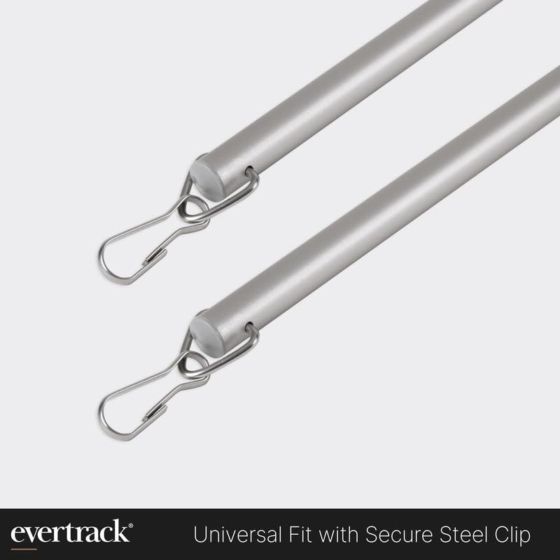 Curtain Wand – Aluminum Curtain and Drapery Pull Rod with Stainless Steel Har…