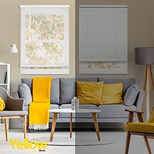 Cordless Mini Blinds 35×48 Light Filtering Room Darkening Vinyl Window Blinds