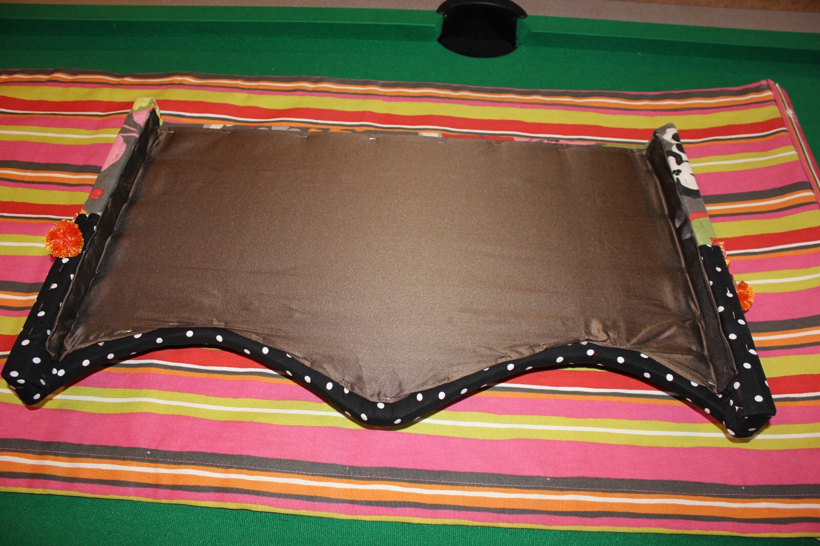 Cornice Board Valance Garden Flowers Black Grey Gray Orange Polka Dot 25″ x 15″