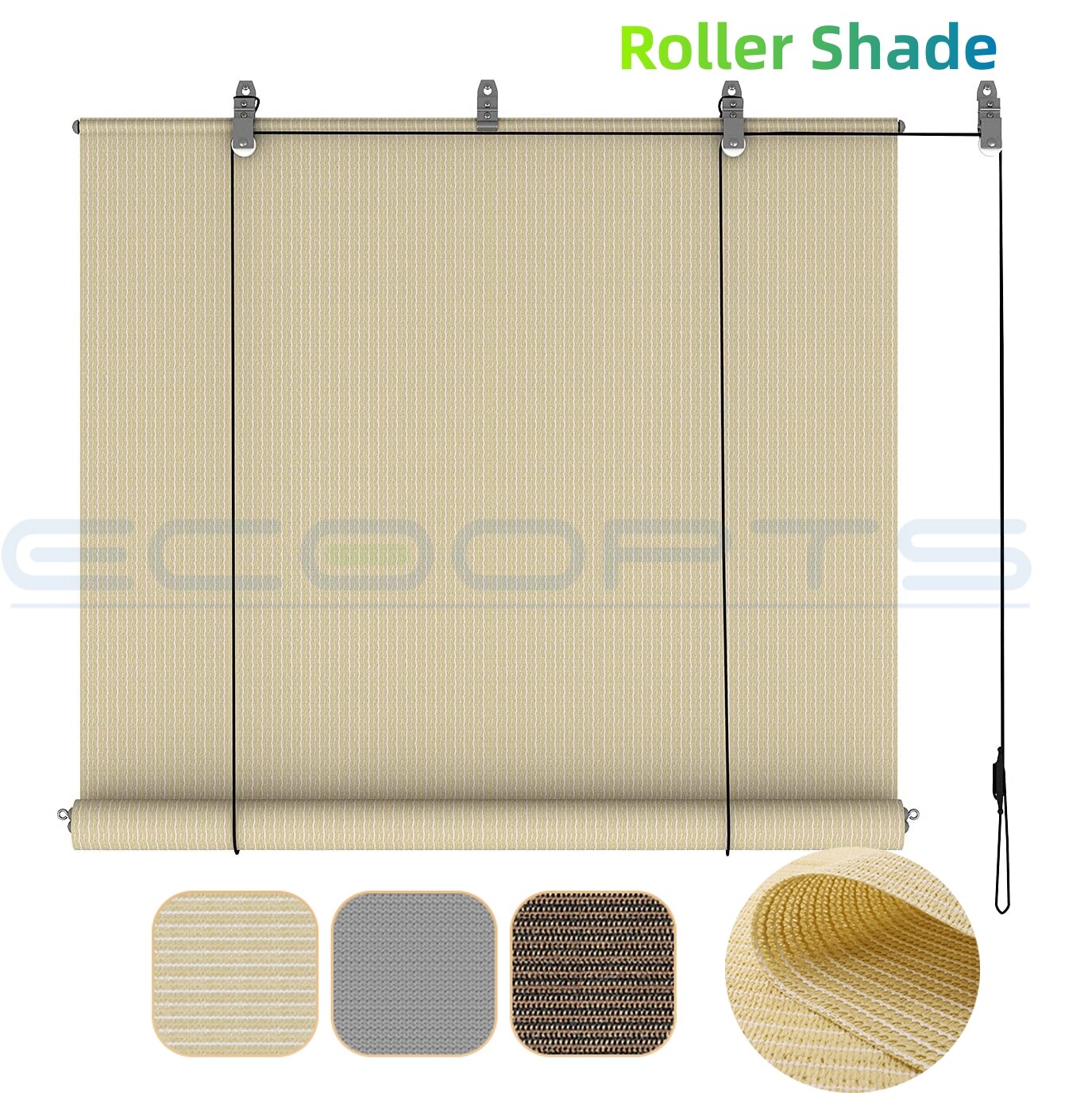 Roll Up Shade Roller Shade UV Blind Screen for Outdoor Patio Porch Deck Gazebo