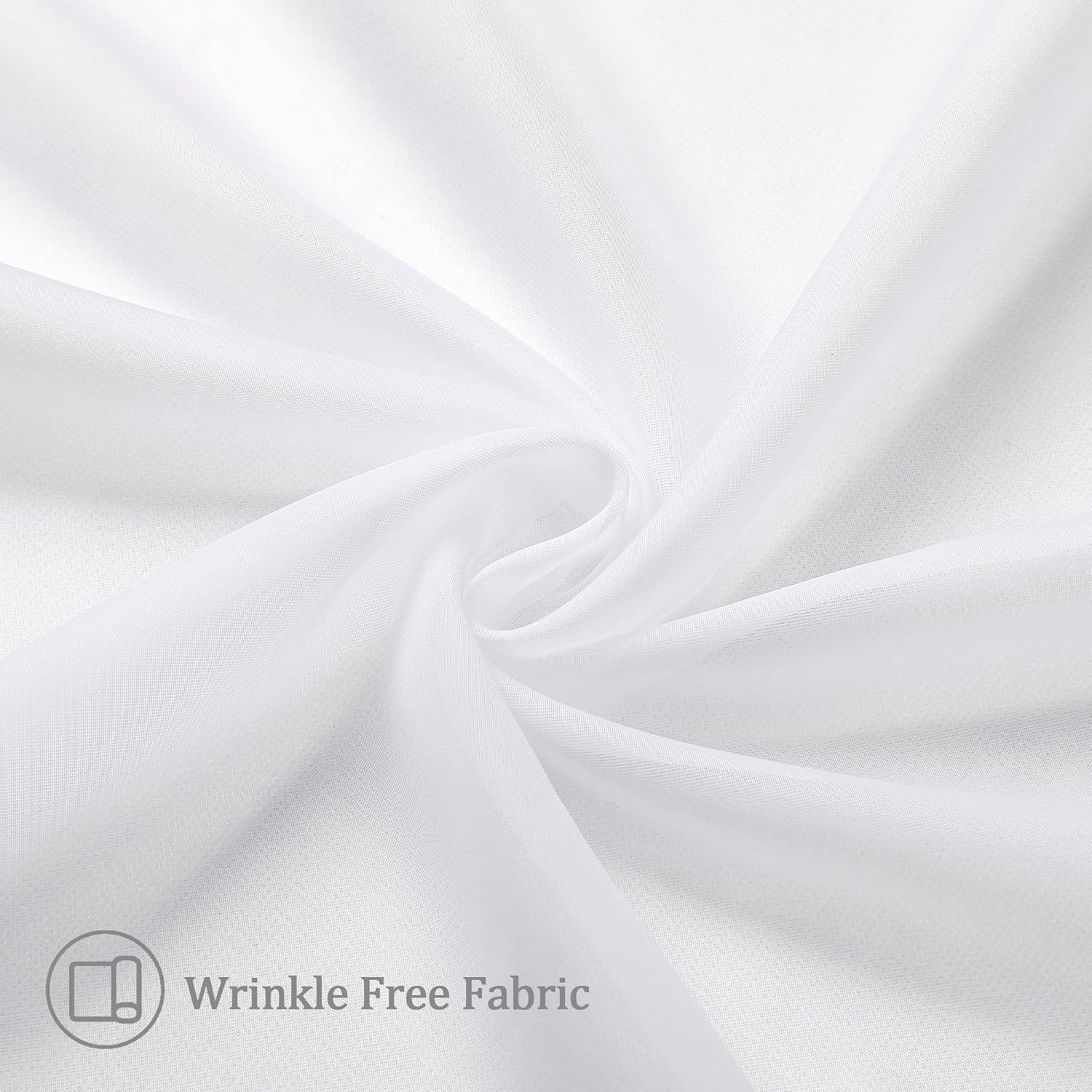 Light Filtering Sheer Valances – 2PCS White Curtains for Kitchen & Living Room