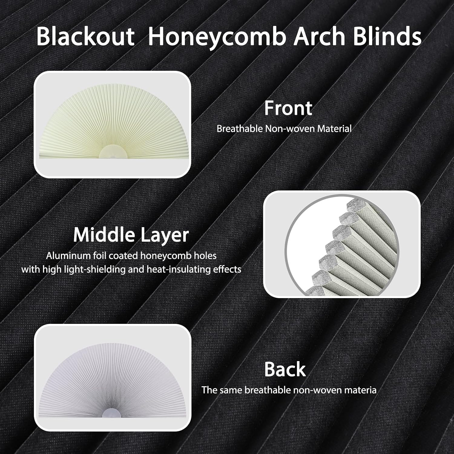 Arch Window Shade Blackout Cellular Shades Half Circle Moon Window Covering No