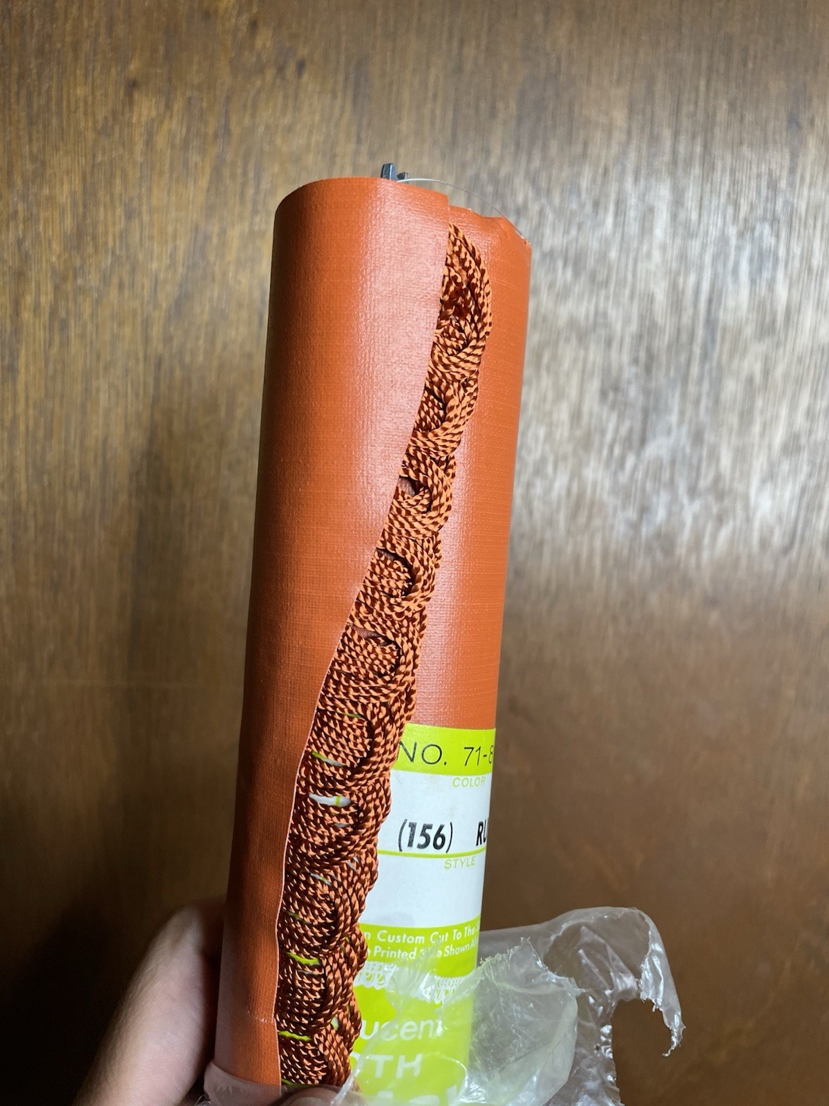 Vintage Montgomery Ward 2 pull down window shade Roller Rust/Orange 70’s Scallop