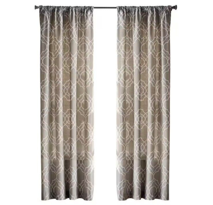 Garden Gate 50 x 84” Light Filtering Rod Pocket Curtain Panel in Pewter