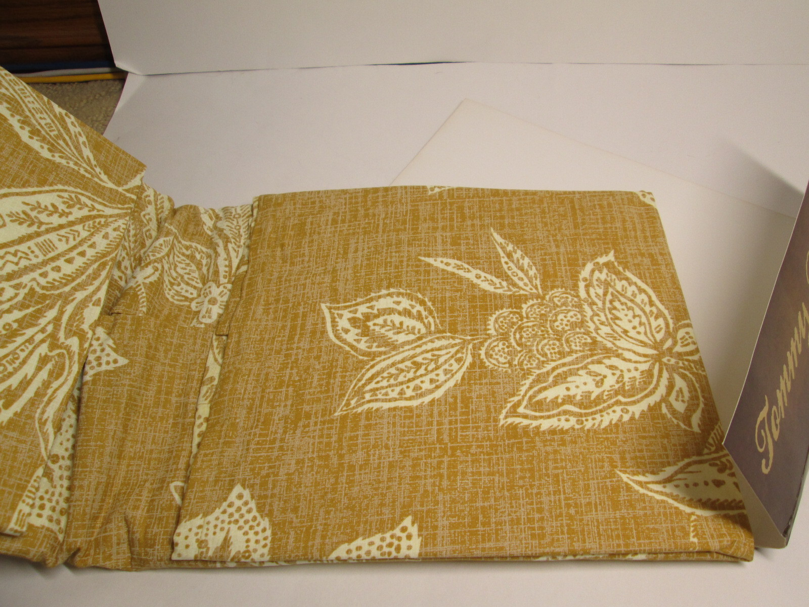 New Tommy Bahama BALI Lining Lined Window Valance 86″x15″ Gold Cream New