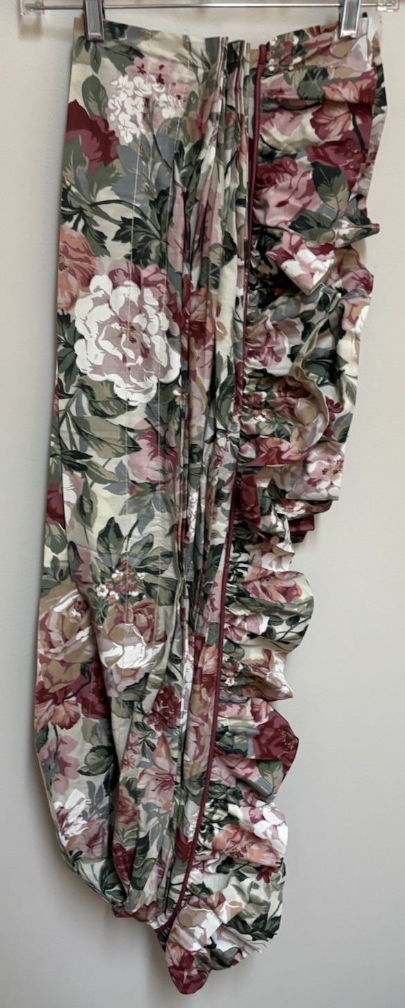 1 CROSCILL ARBOR ROSE CABBAGE PINK ROSES RUFFLED GATHERED VALANCE 84” X 17″
