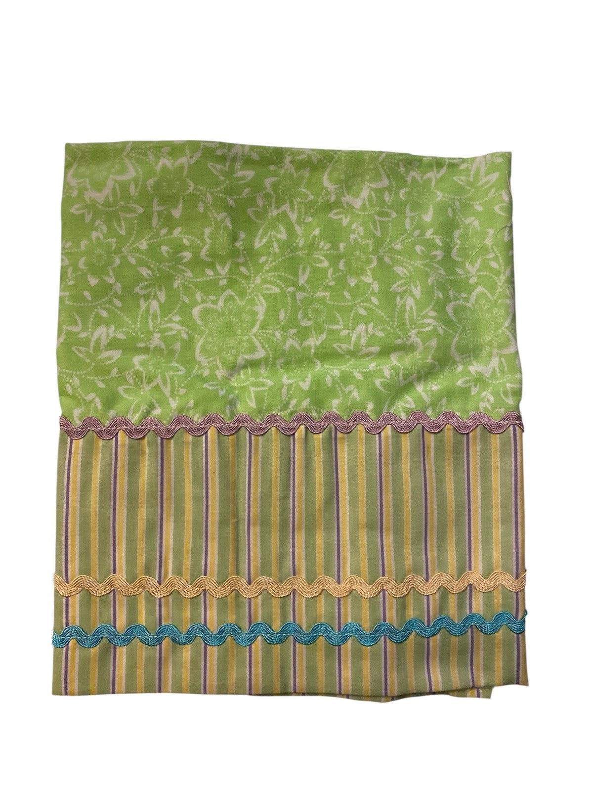 NWT JCPenney Home Window Pair Valances MARISSA Floral Stripe Cottage Farmhouse
