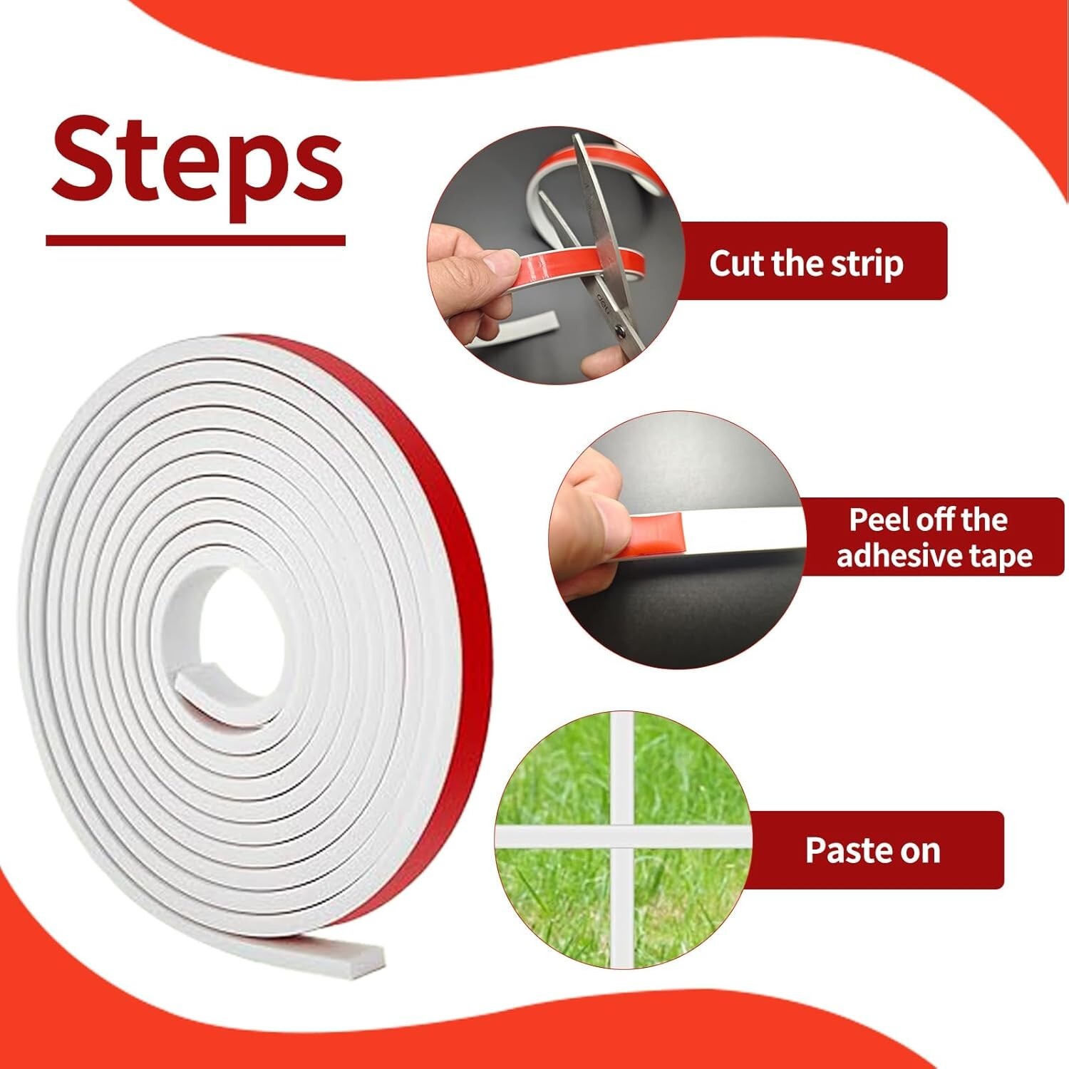 5 Rolls Total 32.8ft Window Grille Inserts Grid Kit Self Adhesive Peel and Stick