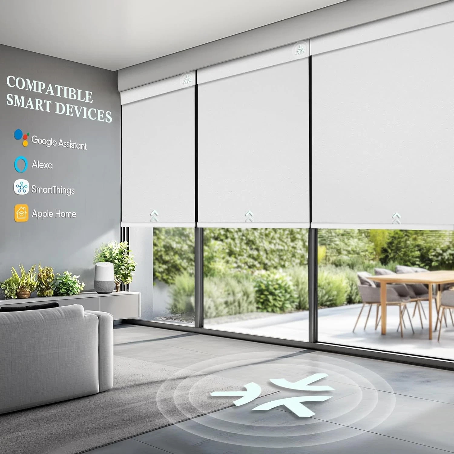 Motorized Roller Shades with Remote, Hub-Free Smart Cordless Blinds, 72″L x 36″W