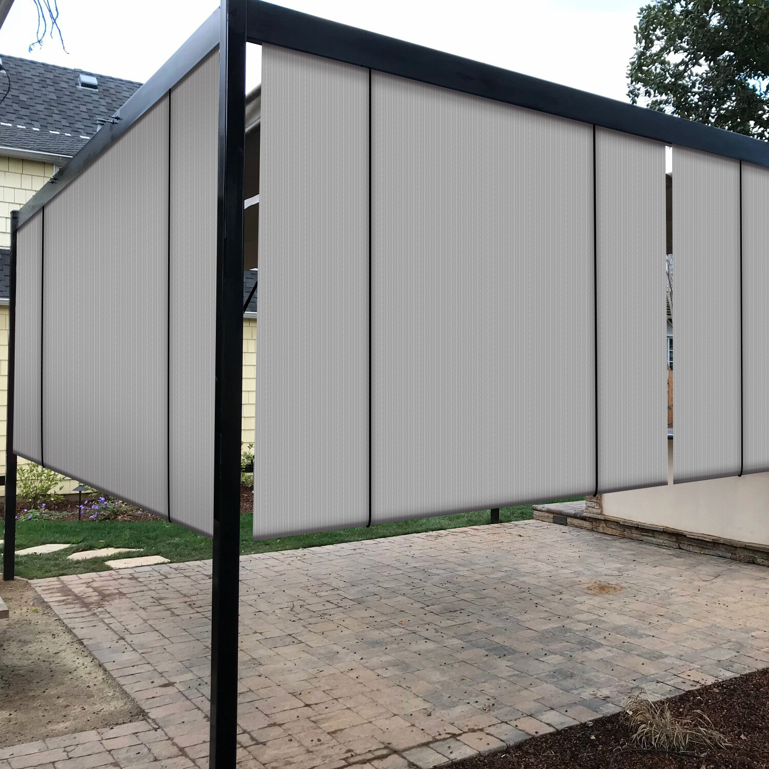Roller Shade Roll up Shade Gray UV Block Shelter Cover for Porch Pergola Yard