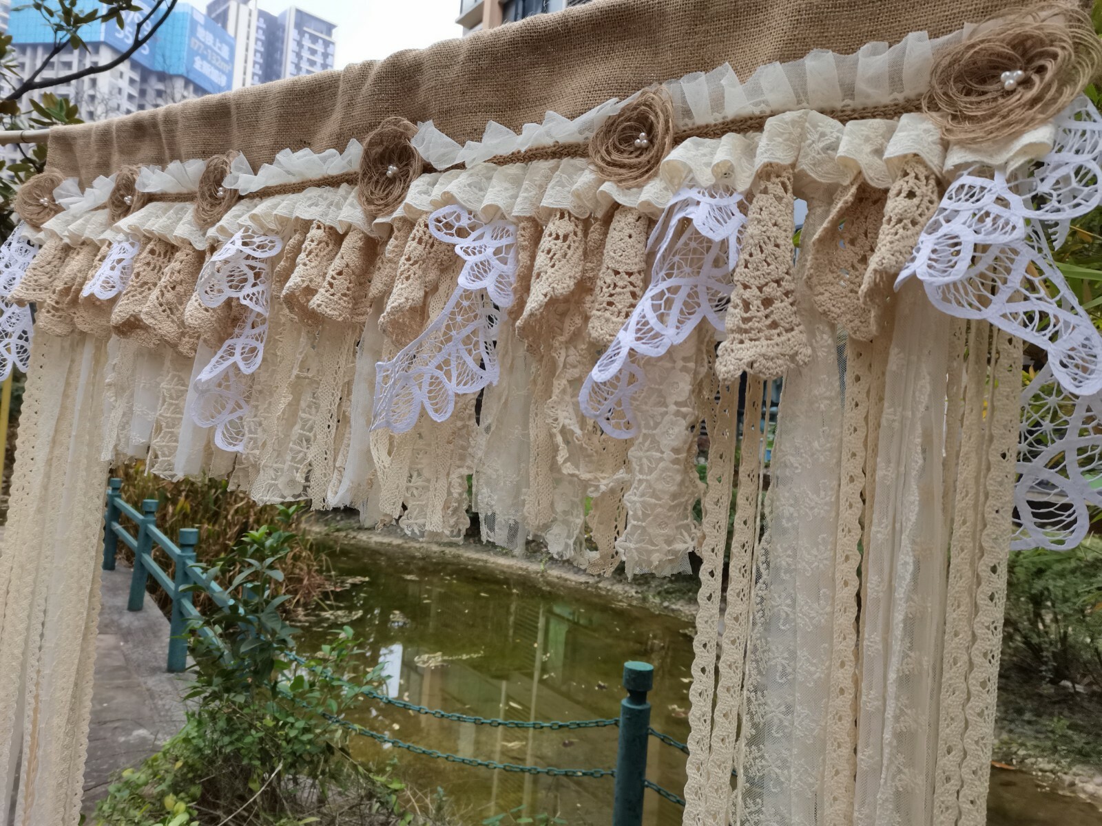 Rustic Vintage Unique Bedroom Valance Burlap Kitchen Valance Curtain Wedding