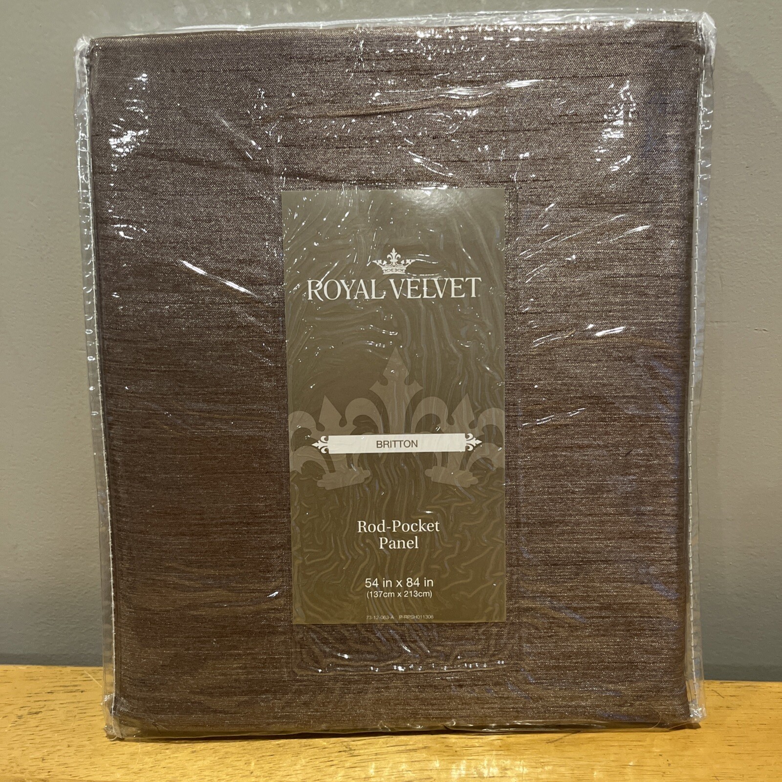 JCP Royal Velvet Britton Panel Curtain Portable Mushroom Brown 54″x84” NWT