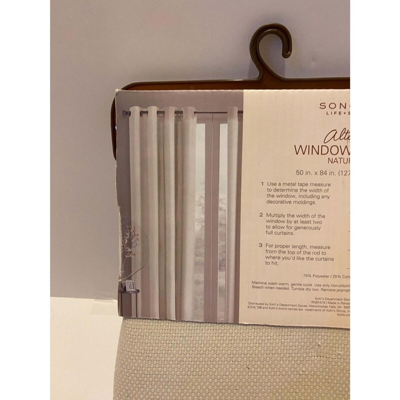 Sonoma Alton Window Panel Natural 50 x 84 Opaque Privacy Curtain