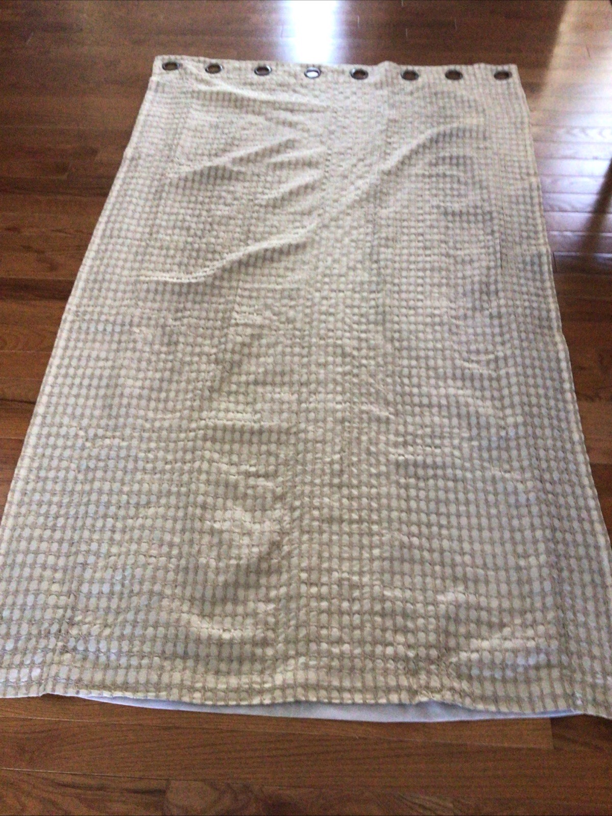 Pier 1 Jute Waffle Panel Set Textured Lined Window Curtain Panels 82 x 48