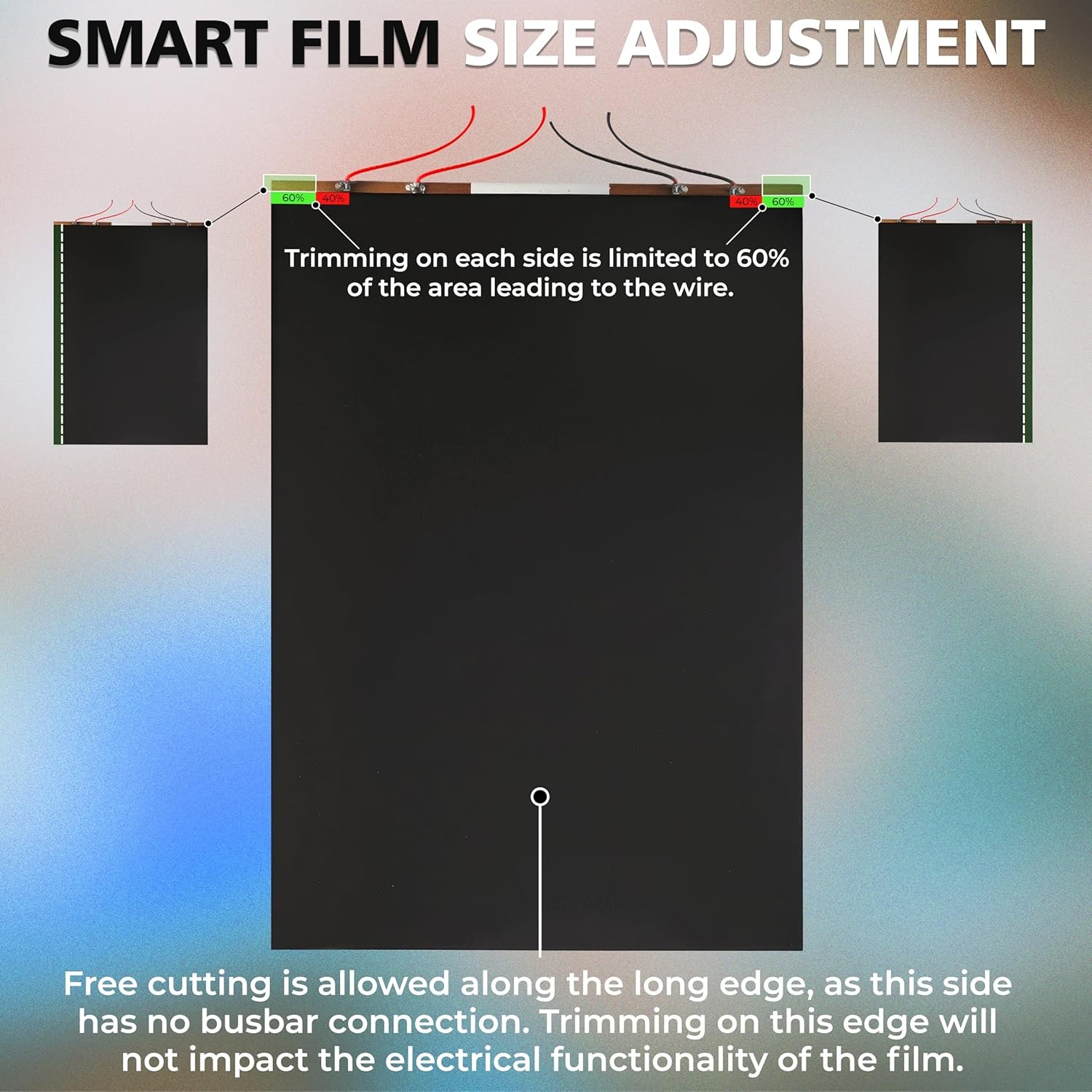 Black PDLC Smart Film Switchable Privacy Window Tint UV Heat Control Film